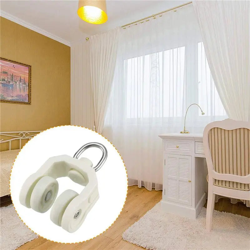 Flexible Ceiling Curtain Track Rollers 100pc – White Gliders