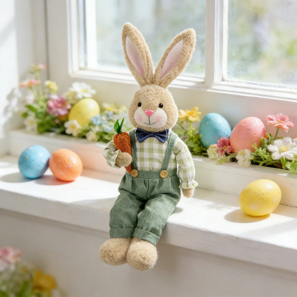 18–25" Woven Straw Easter Bunny Yard & Home Sculpture