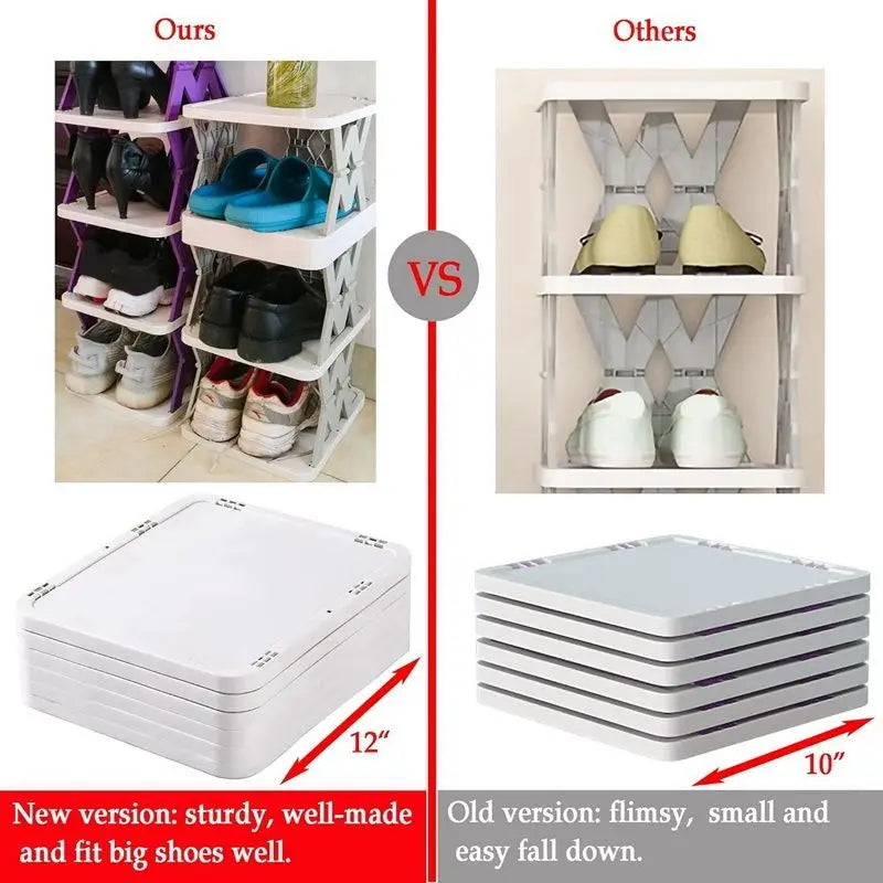 Foldable Vertical Shoe Rack – No Assembly Space-Saving Organizer
