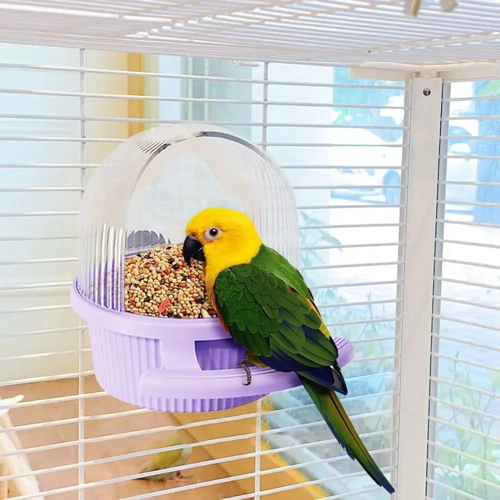Hanging Cage Bird Feeder – Durable Plastic Parrot Feeder Cup