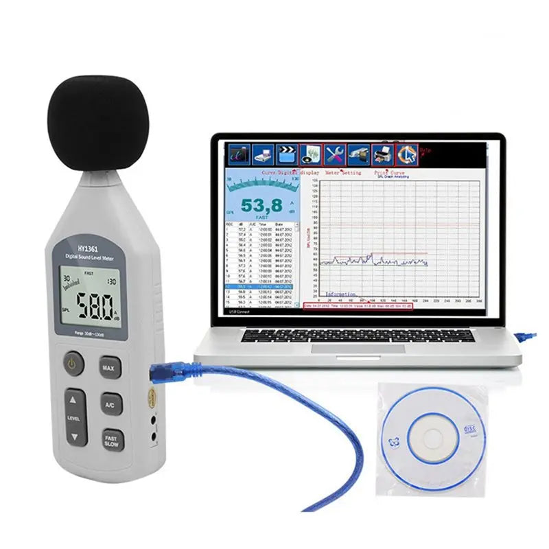 Digital Decibel Meter USB Sound Level Monitor 30–130dB