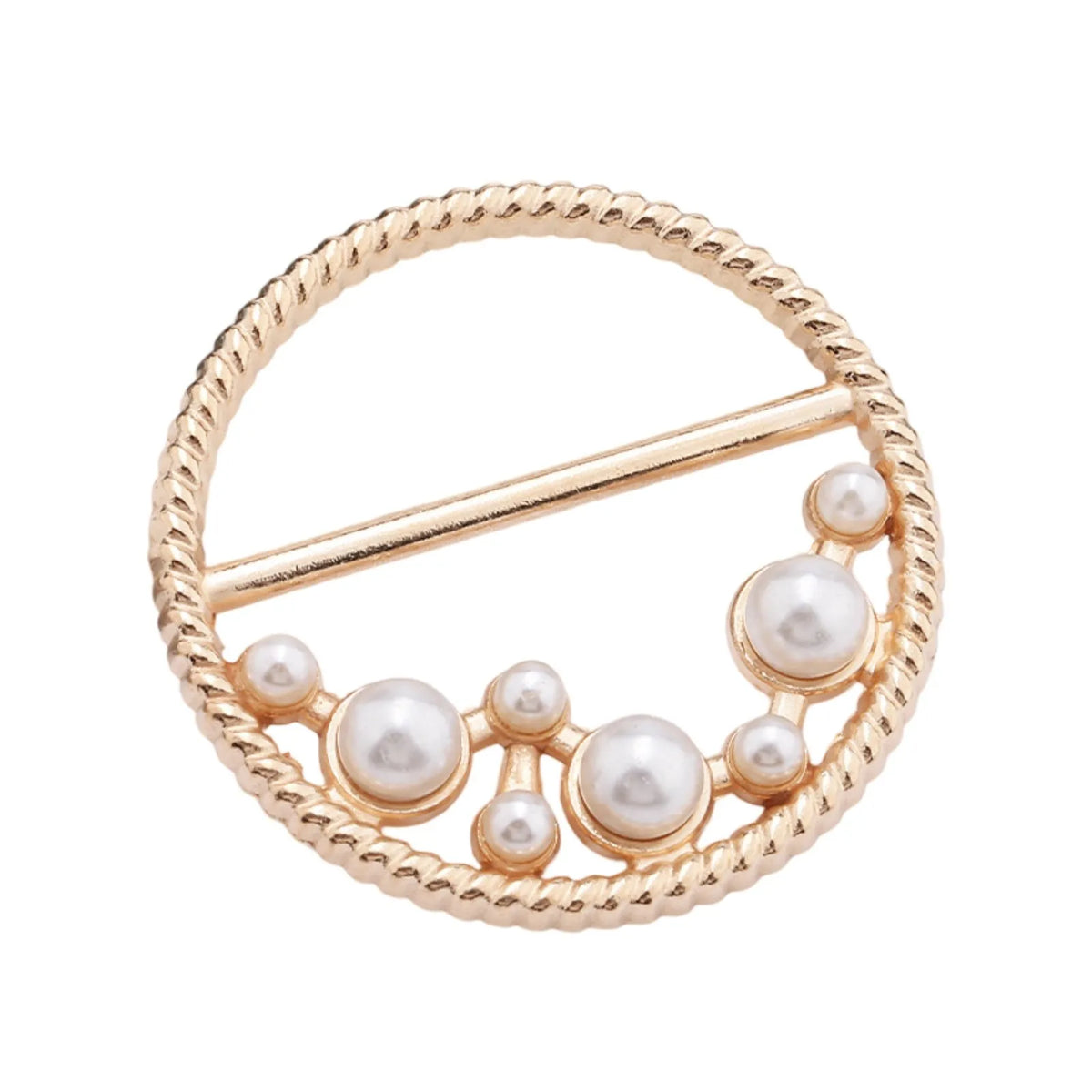Crystal Pearl Metal Scarf Ring Clip & Shirt Knotted Buckle