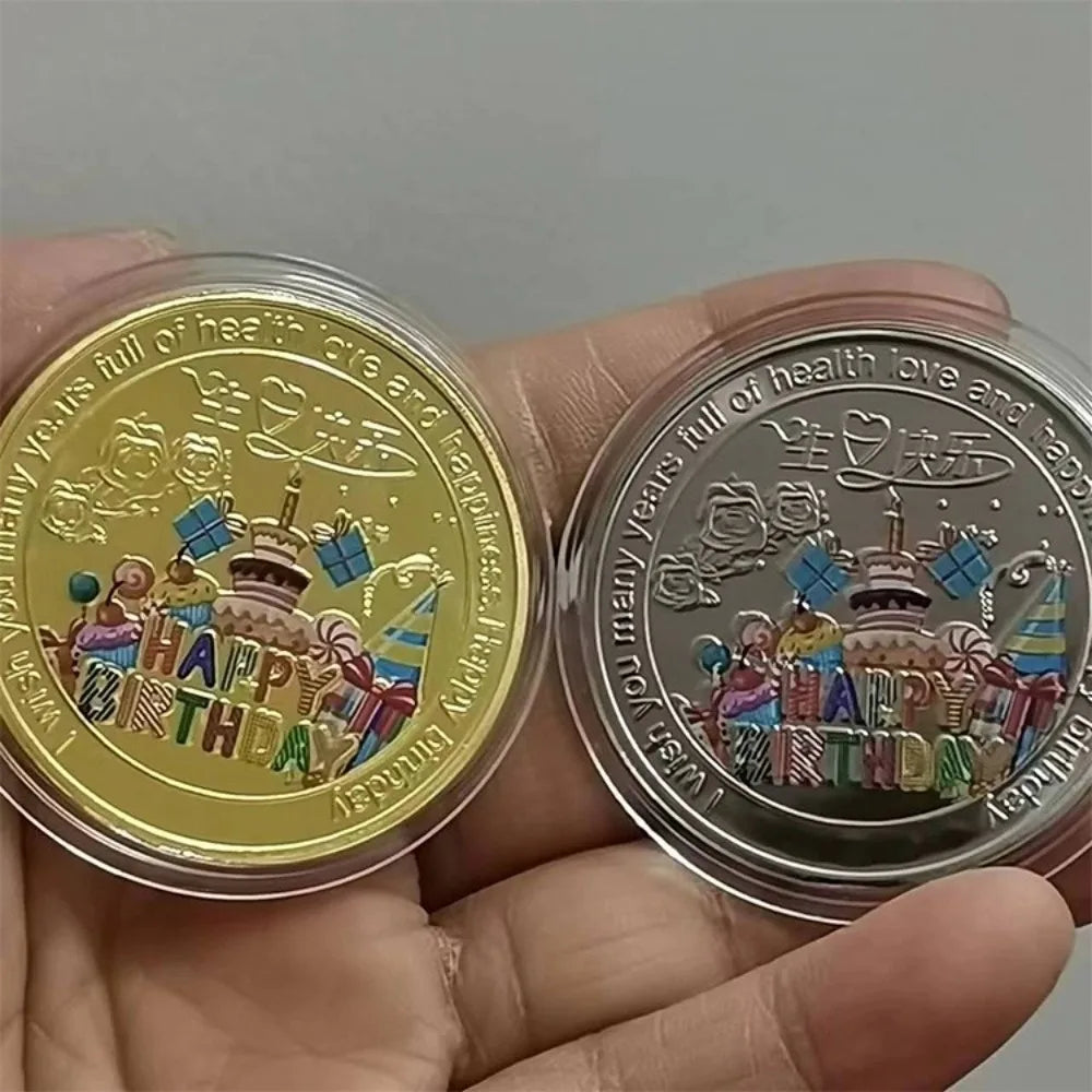 Happy Birthday Commemorative Coin – Color Lucky Souvenir Gift
