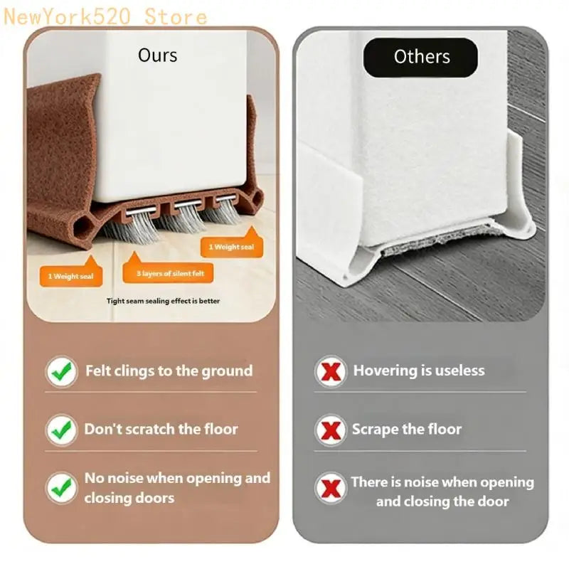Door Draft Stopper Seal Strip – Under Door Sweep Noise Blocker