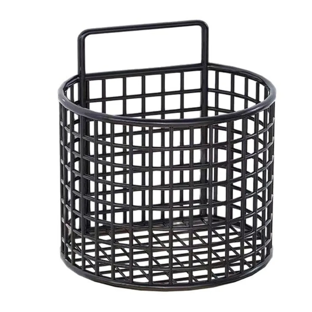 Wall Mounted Round Metal Storage Basket Rack – Kitchen & Bath