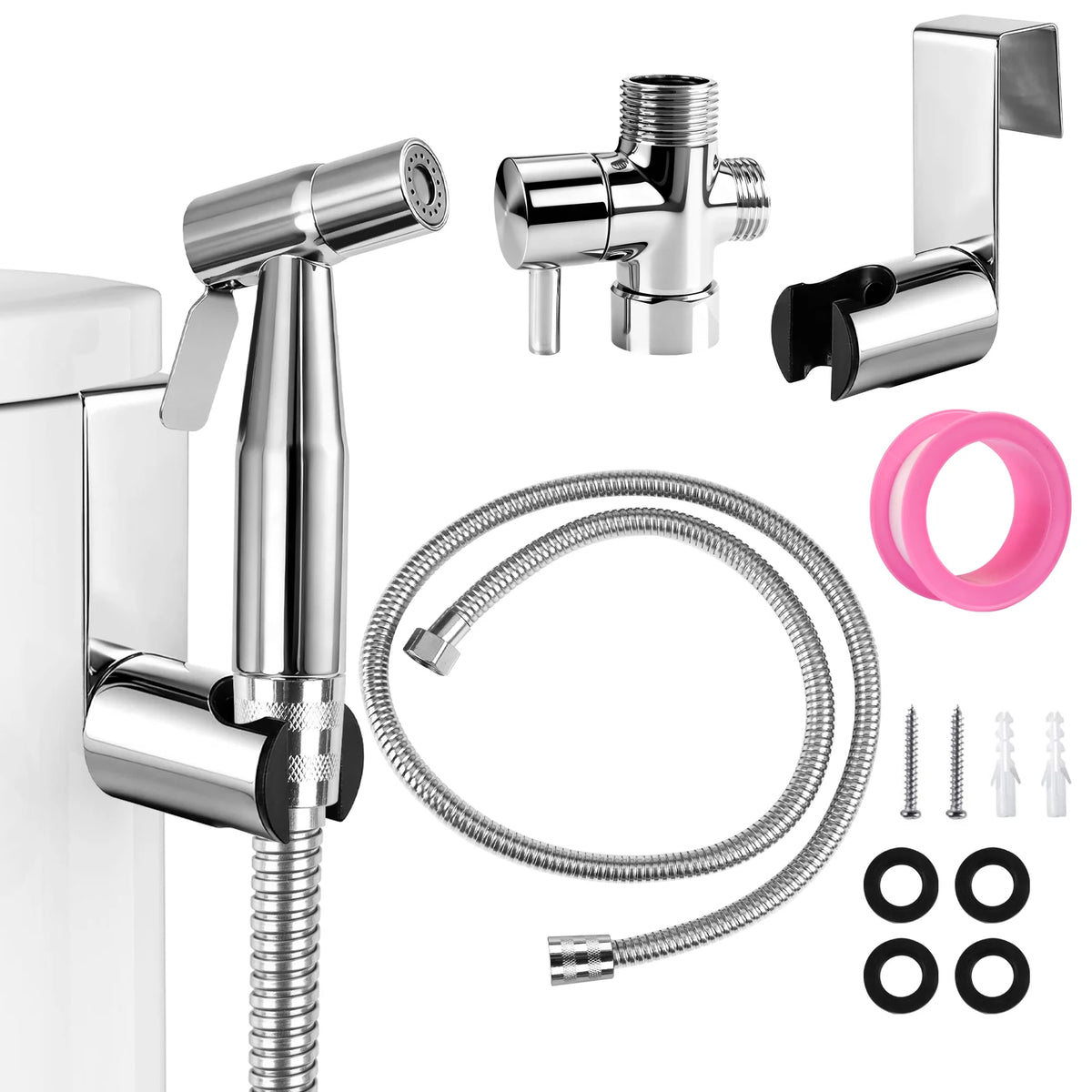 Stainless Steel Handheld Bidet Sprayer Set – Wall Mount