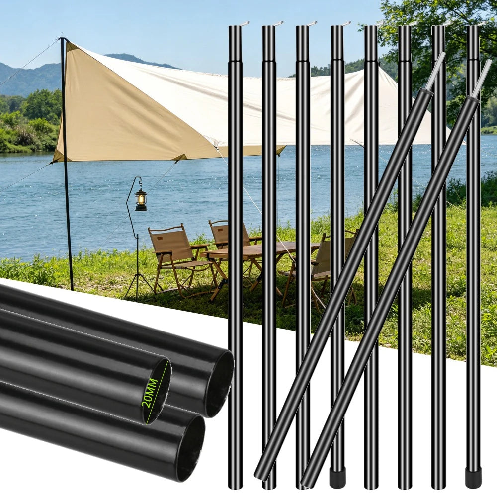 Adjustable Telescopic Tarp Poles – Canopy Awning & Camping