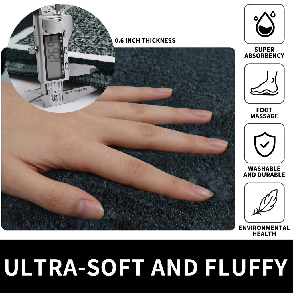 Microfiber Non-Slip Bath Mat – Quick-Drying TPR Toilet Rug