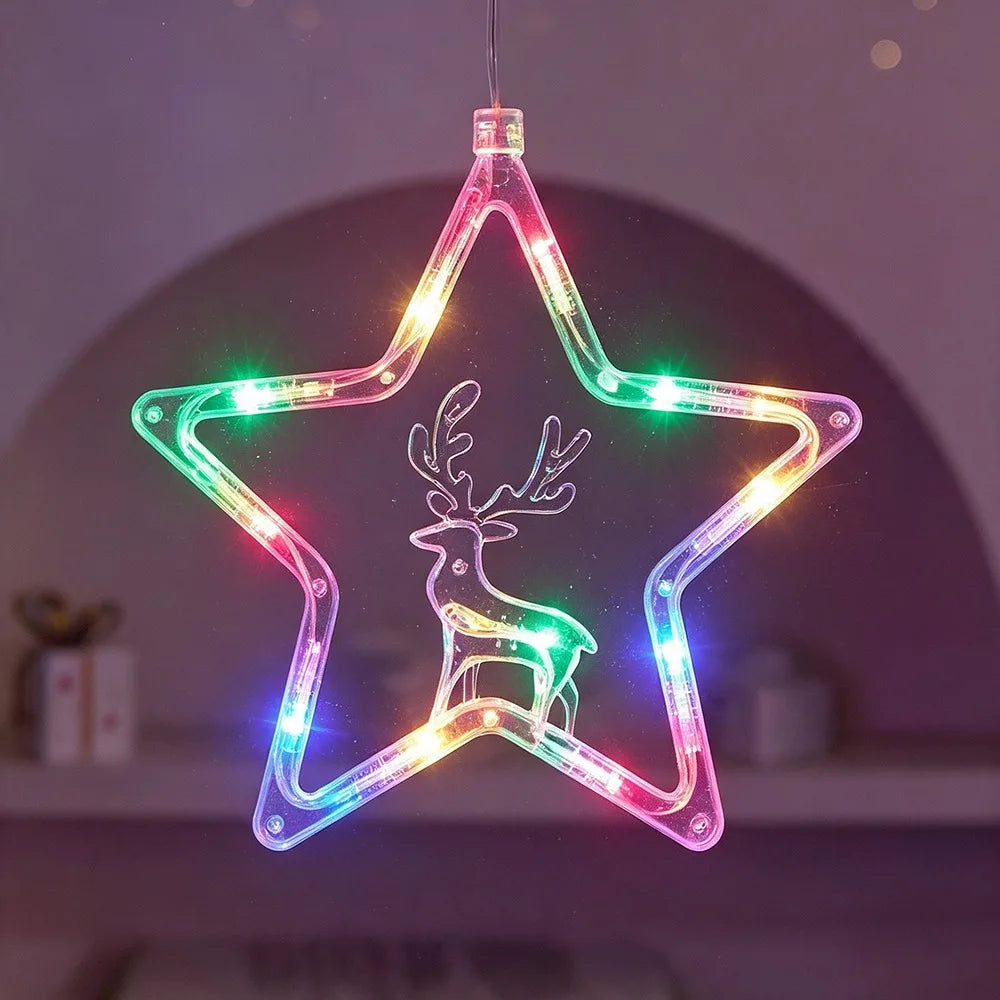 Battery-Operated LED Christmas Suction Cup Window Light