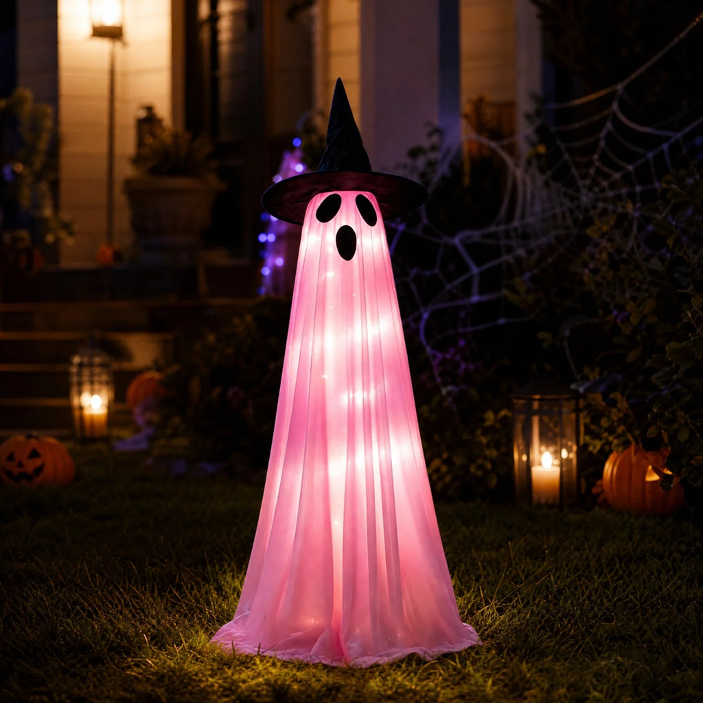 Halloween LED Glowing Ghost Yard Ornament – Battery Powered