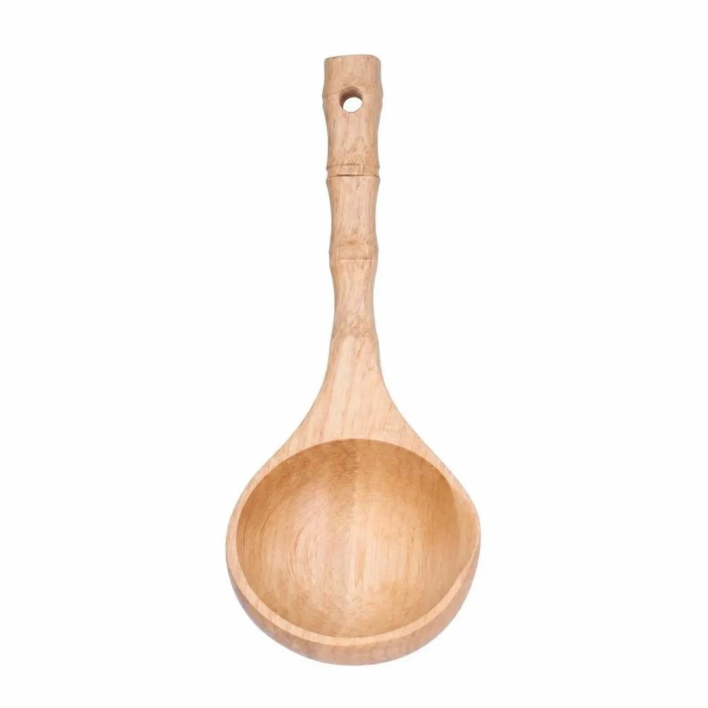 Solid Wood Porridge Spoon – Bamboo Joint Design 25cm