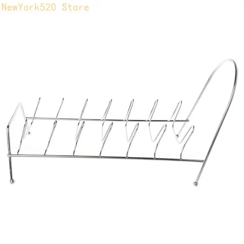 8-Slot Chrome Plated Dish Rack Countertop Drying Stand