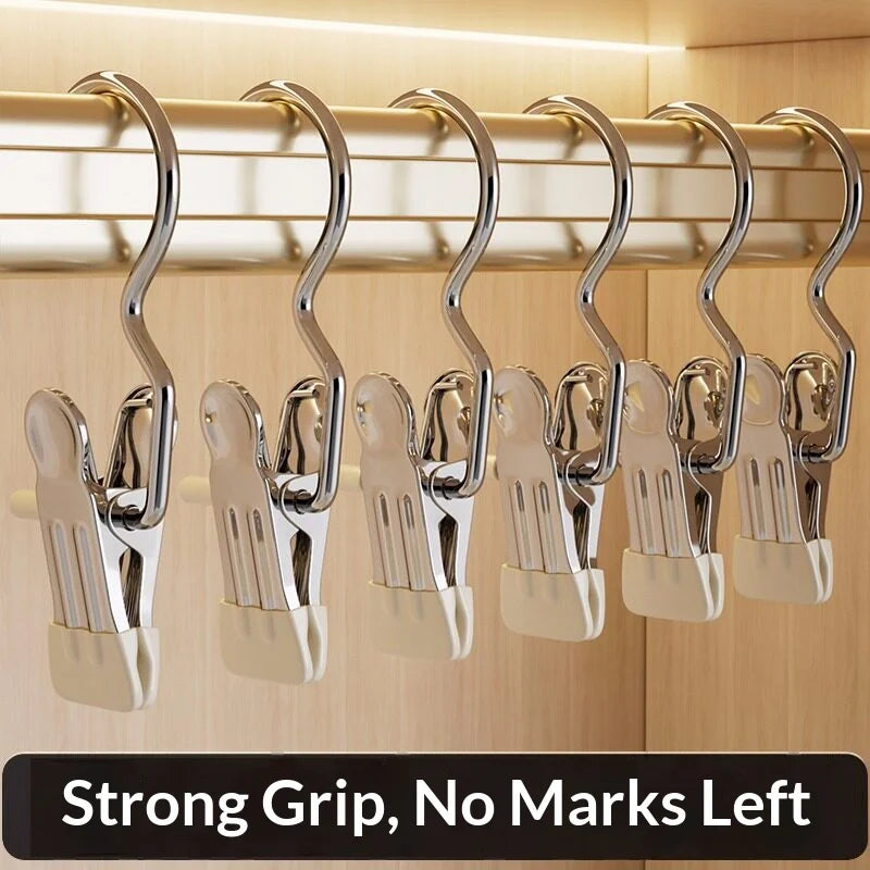Stainless Steel Clothespin Clip Anti-Slip Clothes Hanger Hook
