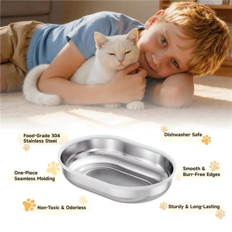 Stainless Steel RFID Cat Feeder Replacement Bowls – 6-Pack