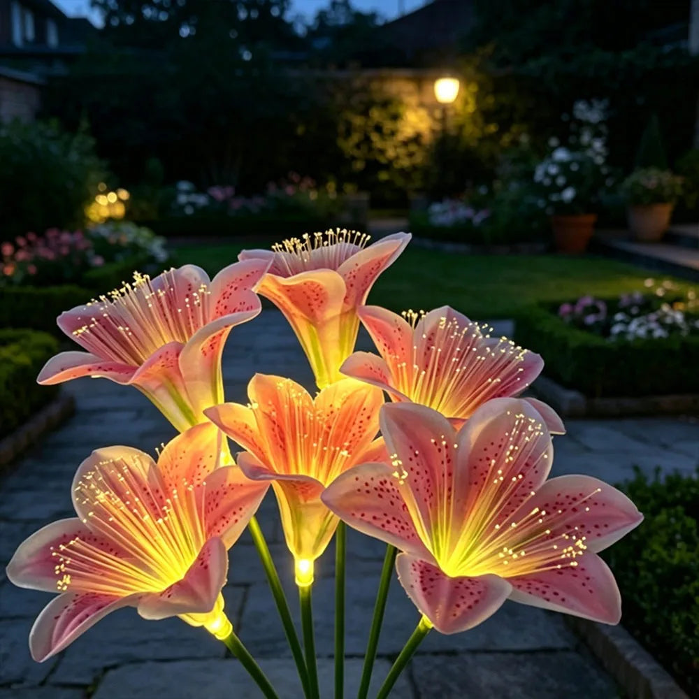 Solar LED Lily Flower Garden Stake Light – IP66 Waterproof