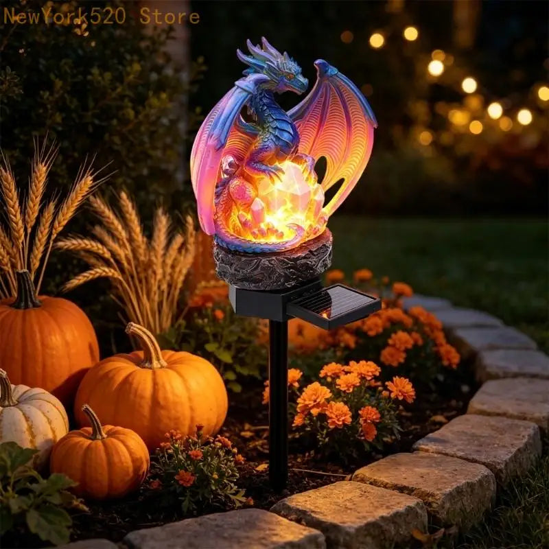 Solar Dragon Garden Stake Light – Resin Crystal Outdoor Accent