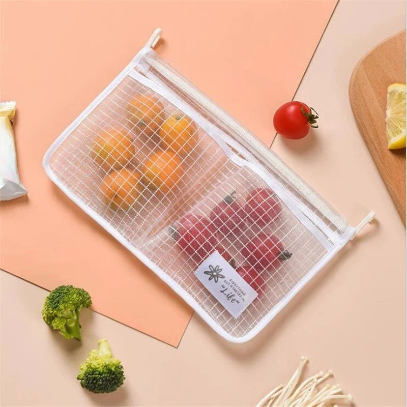 Double Compartment Fridge Hanging Mesh Organizer for Spices