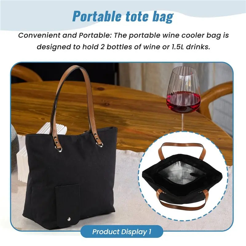 Insulated Wine Tote Bag – Leakproof Beach Cooler Carrier