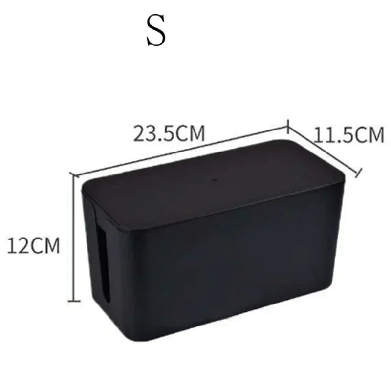 Desktop Cable Storage Box – Dustproof Power Strip Organizer