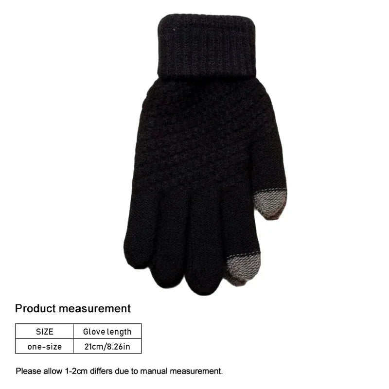 Women's Cashmere Knit Touch Screen Winter Gloves – Warm & Chic