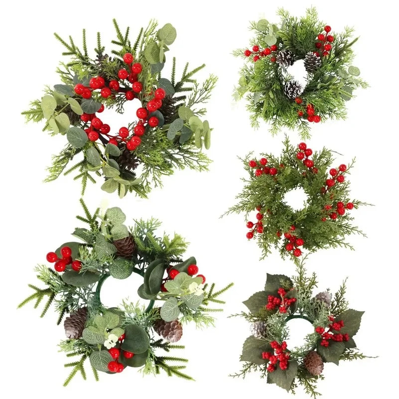 Artificial Christmas Wreath – Pine, Eucalyptus & Red Berries