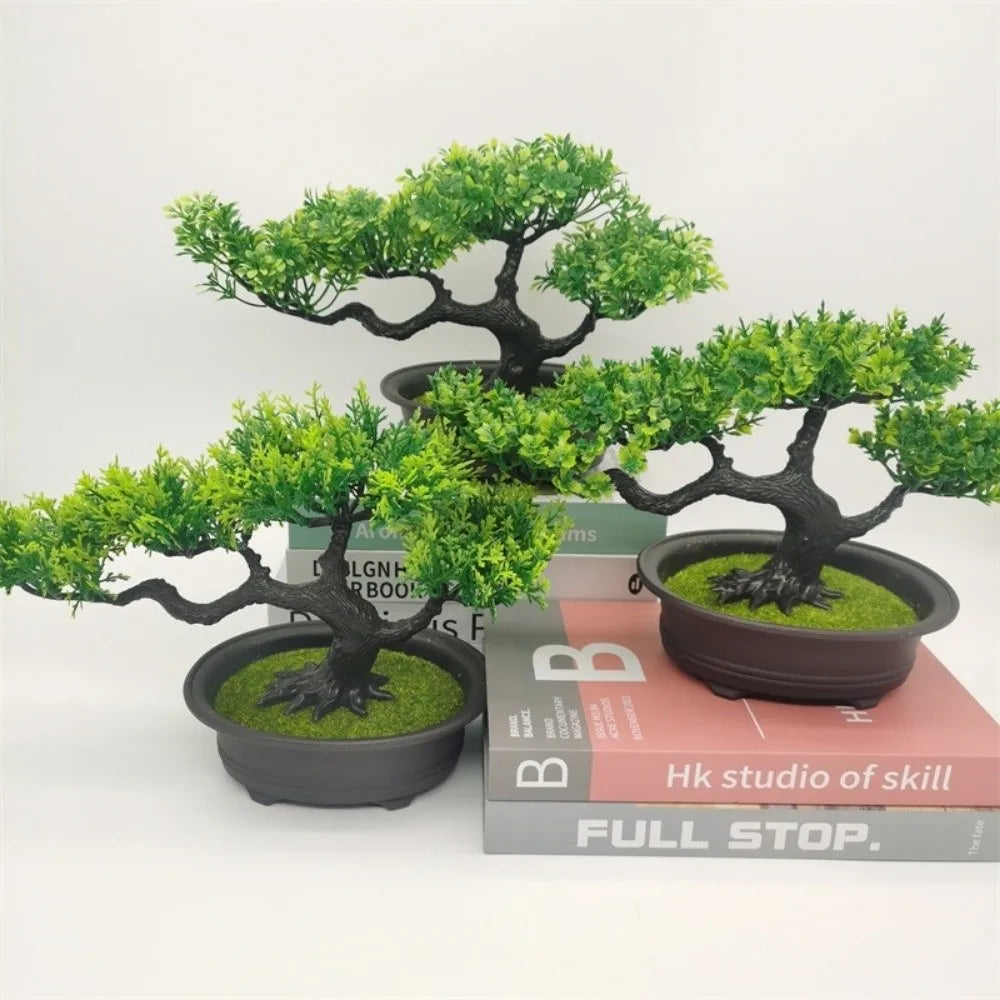 Artificial Bonsai Tree Faux Pine Plant Indoor Decor
