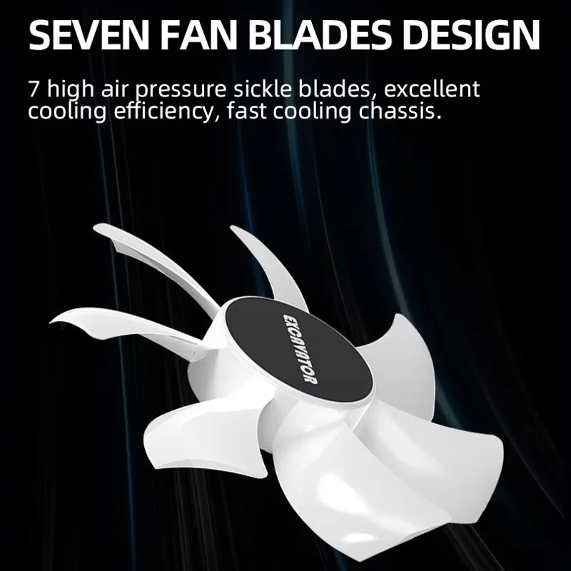 120mm RGB PC Case Fan 12V Mirror Light Effect – 7-Blade
