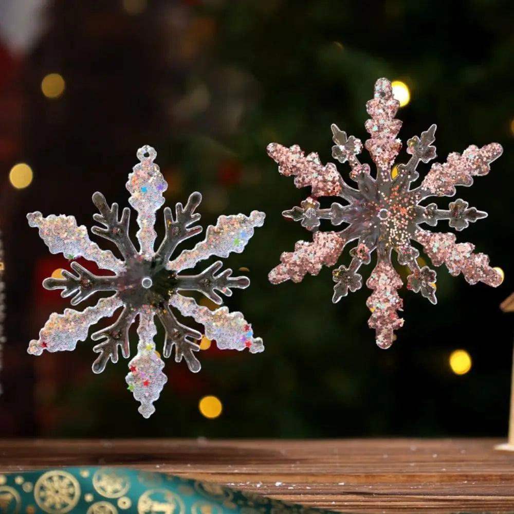 Acrylic Glitter Christmas Snowflake Pendants & Tree Ornaments