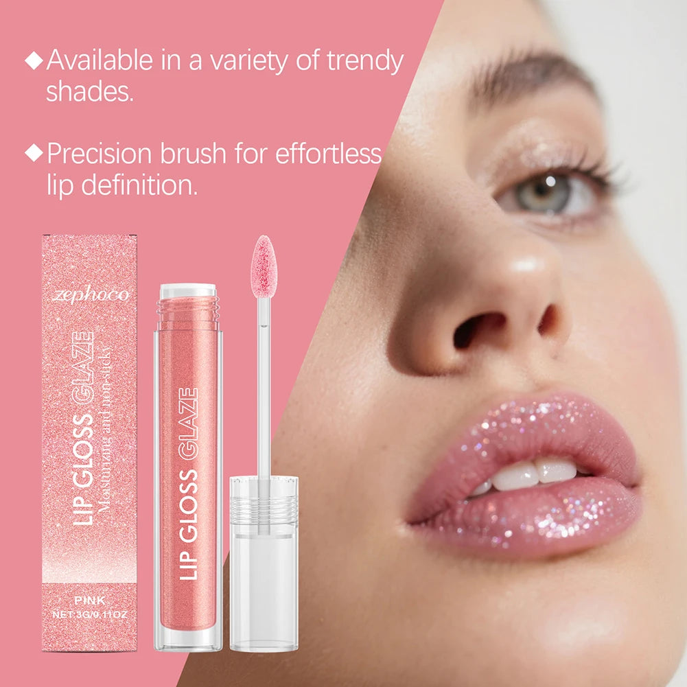 Misscheering Pink Shimmer Lip Gloss – Moisturizing & Non-Sticky