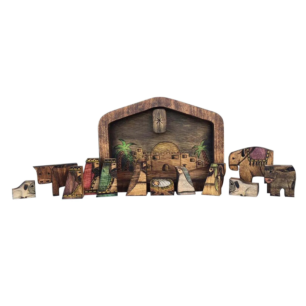 Wooden Nativity Scene Puzzle Ornament | Christmas Decor