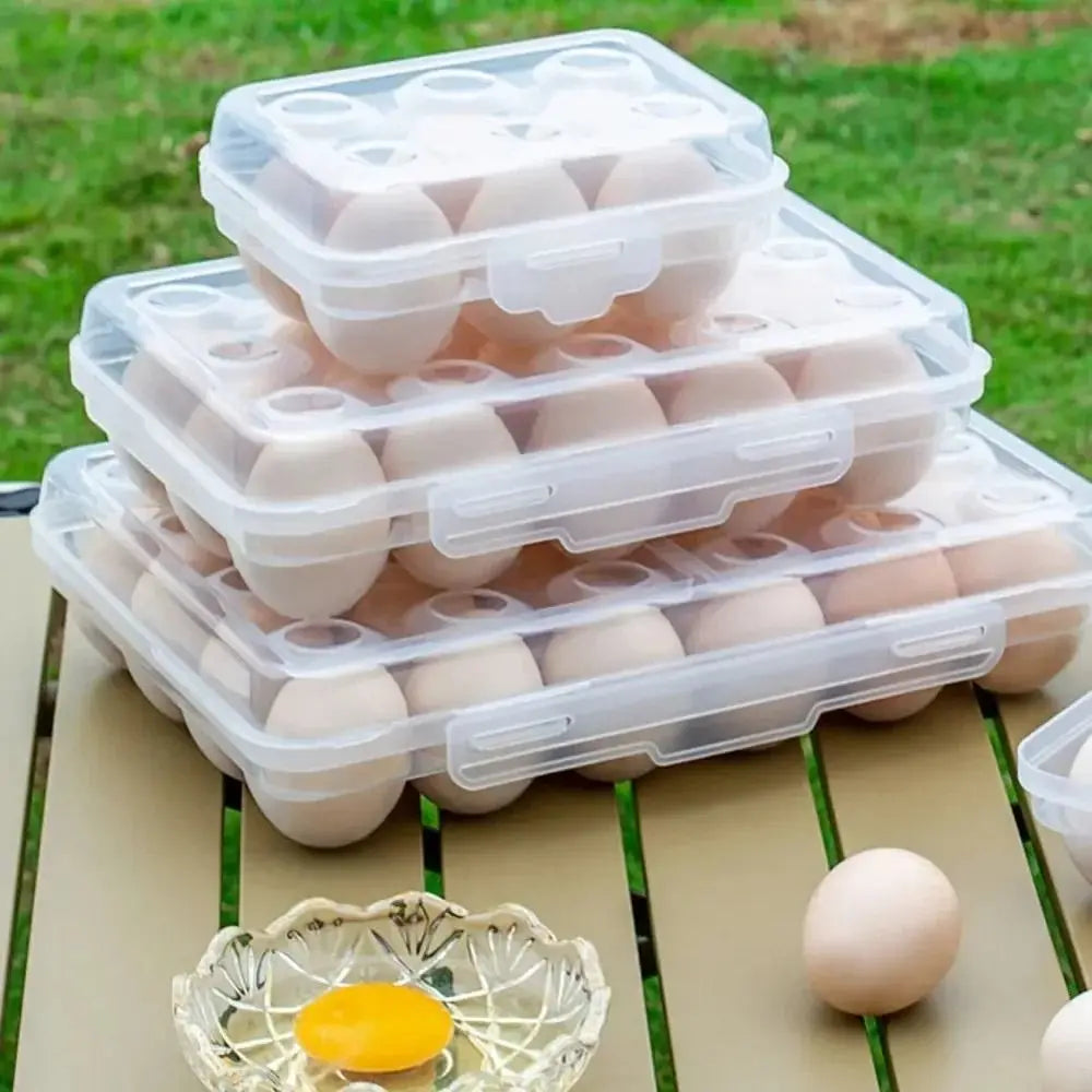 Stackable Transparent Egg Holder with Lid – Fridge Organizer
