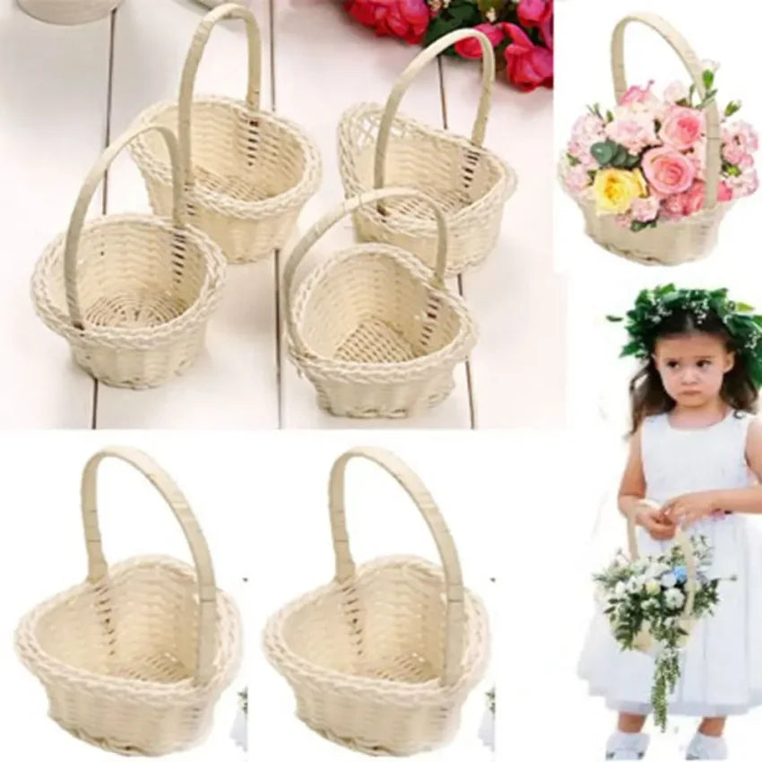 Handwoven Rattan Flower Basket – 3 Shapes | Home & Wedding