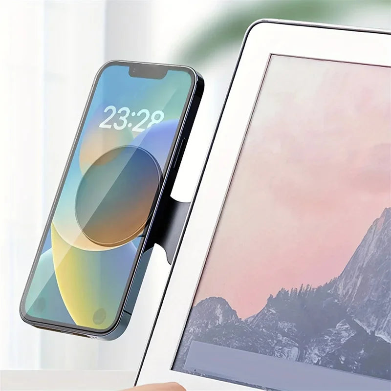 Magnetic Folding Phone Stand Laptop Side Mount Dual Screen
