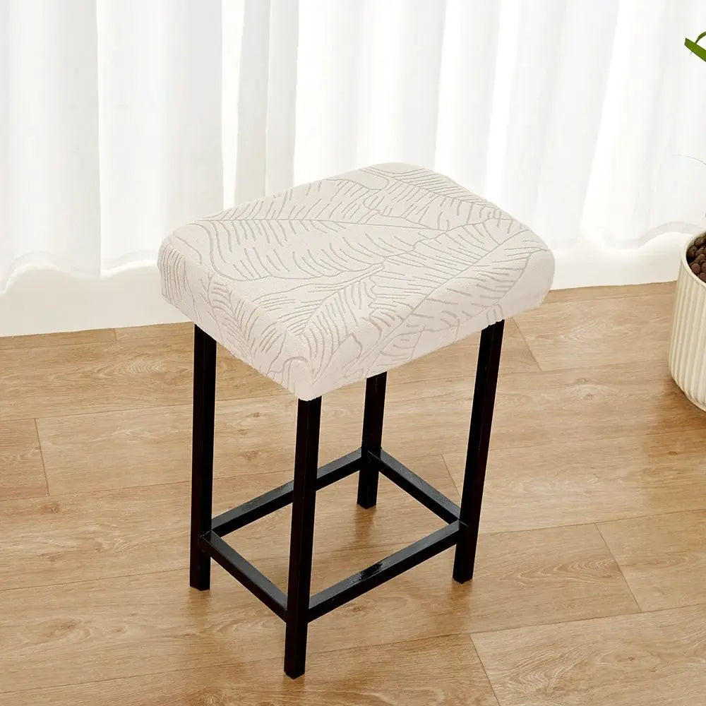Jacquard Velvet Vanity Stool Cover | Stretchy Bench Seat Protector