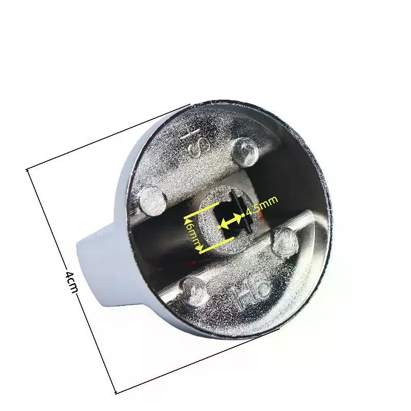 2-Pack 6mm Gas Stove Control Knobs – Zinc Alloy Silver
