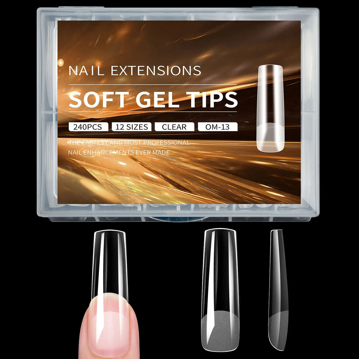 240pcs Soft Gel Nail Tips – Half Matte Clear Acrylic False Nails