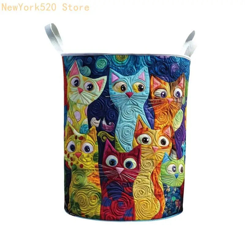 Quilted Fabric Laundry Hamper with Handles – Large Storage Basket