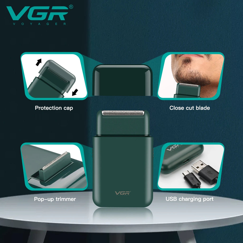 VGR V-390 Mini Electric Shaver & Beard Trimmer for Men