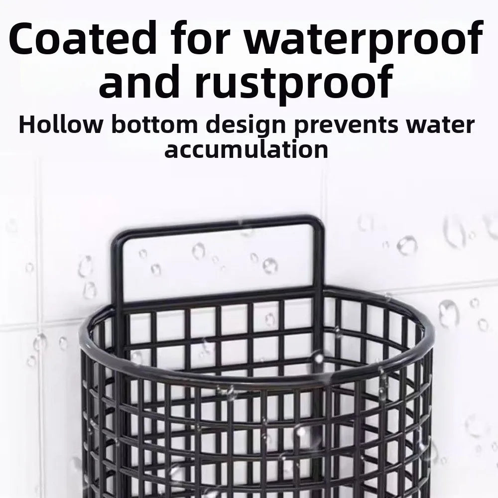 Wall Mounted Metal Storage Basket Rack – Kitchen & Bathroom