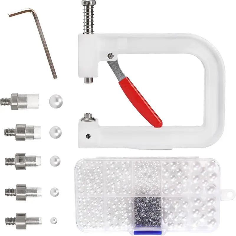 Hand Press Pearl Setting Machine – 5-Size DIY Bead Rivet Kit