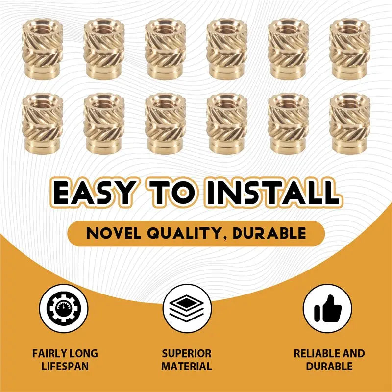 100Pcs M3 Brass Heat Set Threaded Insert Nuts for 3D Printing