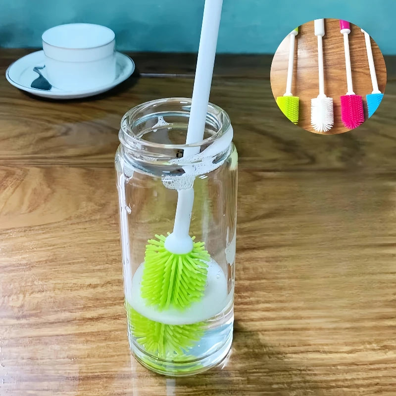 Long Handle Silicone Bottle Cleaning Brush – Non-Slip Grip