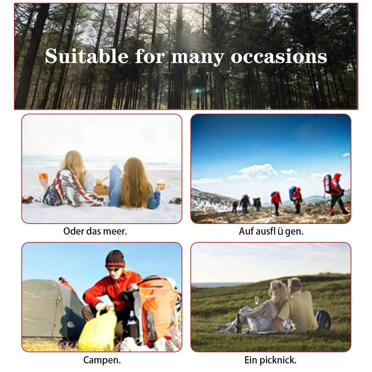 Portable Pocket Beach Mat Foldable Sandproof Waterproof Picnic Blanket