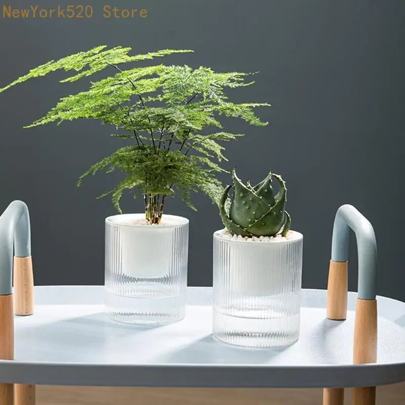 Self-Watering Double-Layer Planter Pot with Wick Rope