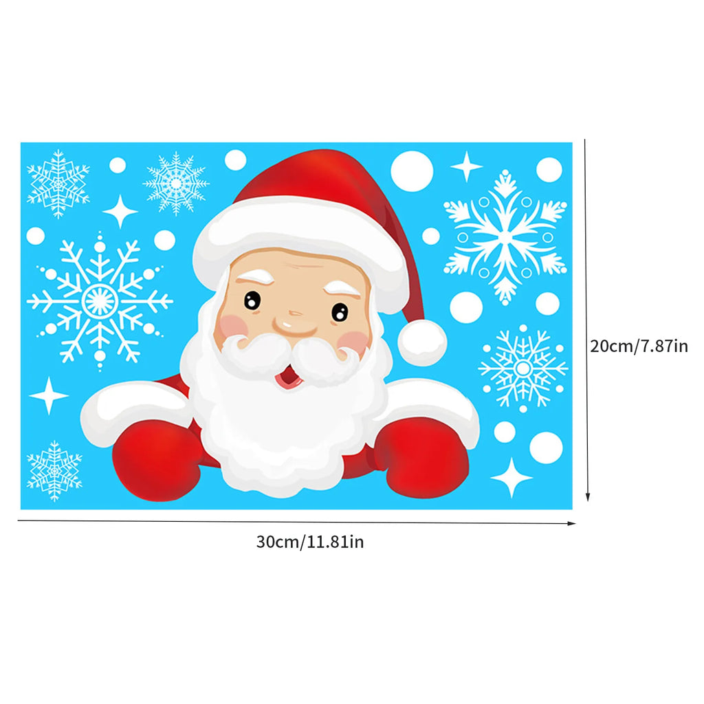 Christmas Santa Elk PVC Static Window Stickers – Removable