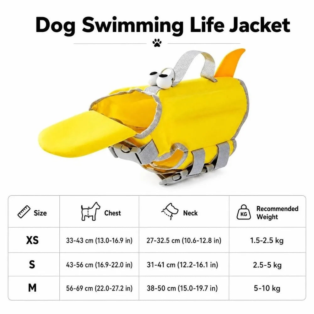 Adjustable Dog Life Jacket – Lightweight Puppy Swim Vest XS–M