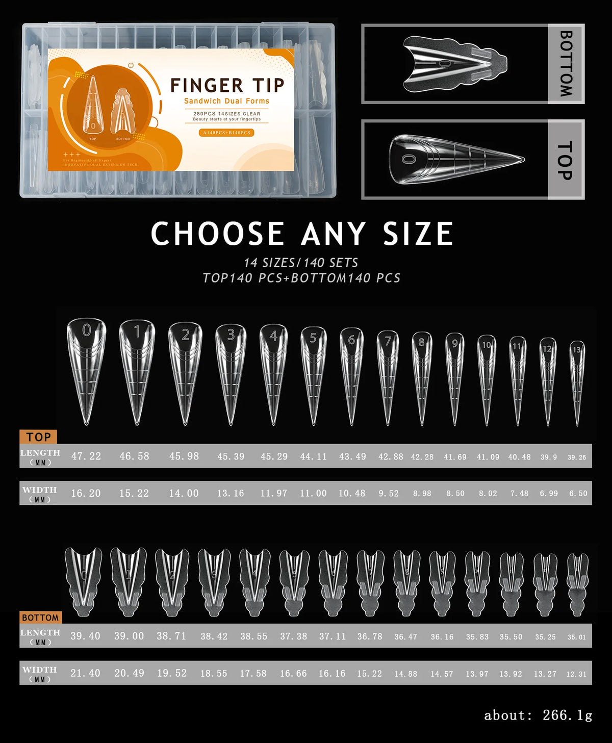 Soft Gel Full Cover Nail Tips – Almond Stiletto Coffin