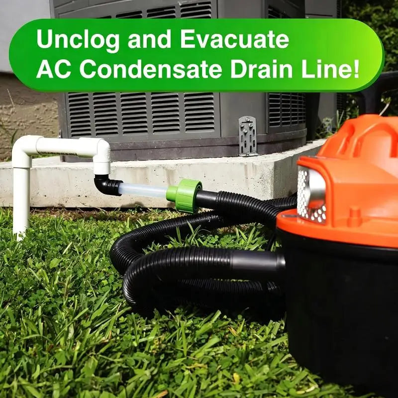 HVAC A/C Condensate Drain Line Cleaning Tool & Duct Adapter