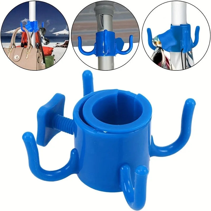2-Pack Adjustable 4-Claw Beach Umbrella Hooks – Heavy Duty
