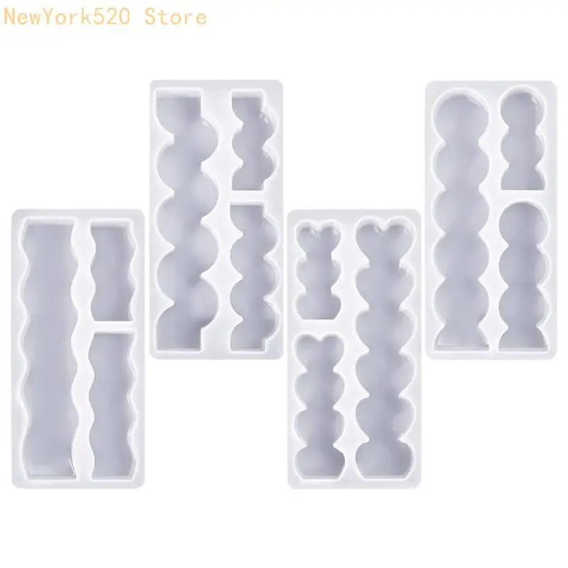 3-in-1 Silicone Long Mold – Wave Heart Round Soap & Baking